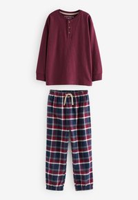 Next LONG SLEEVE CHECK 2 PACK  - REGULAR FIT SET - Pyjama - navy blue burgundy red