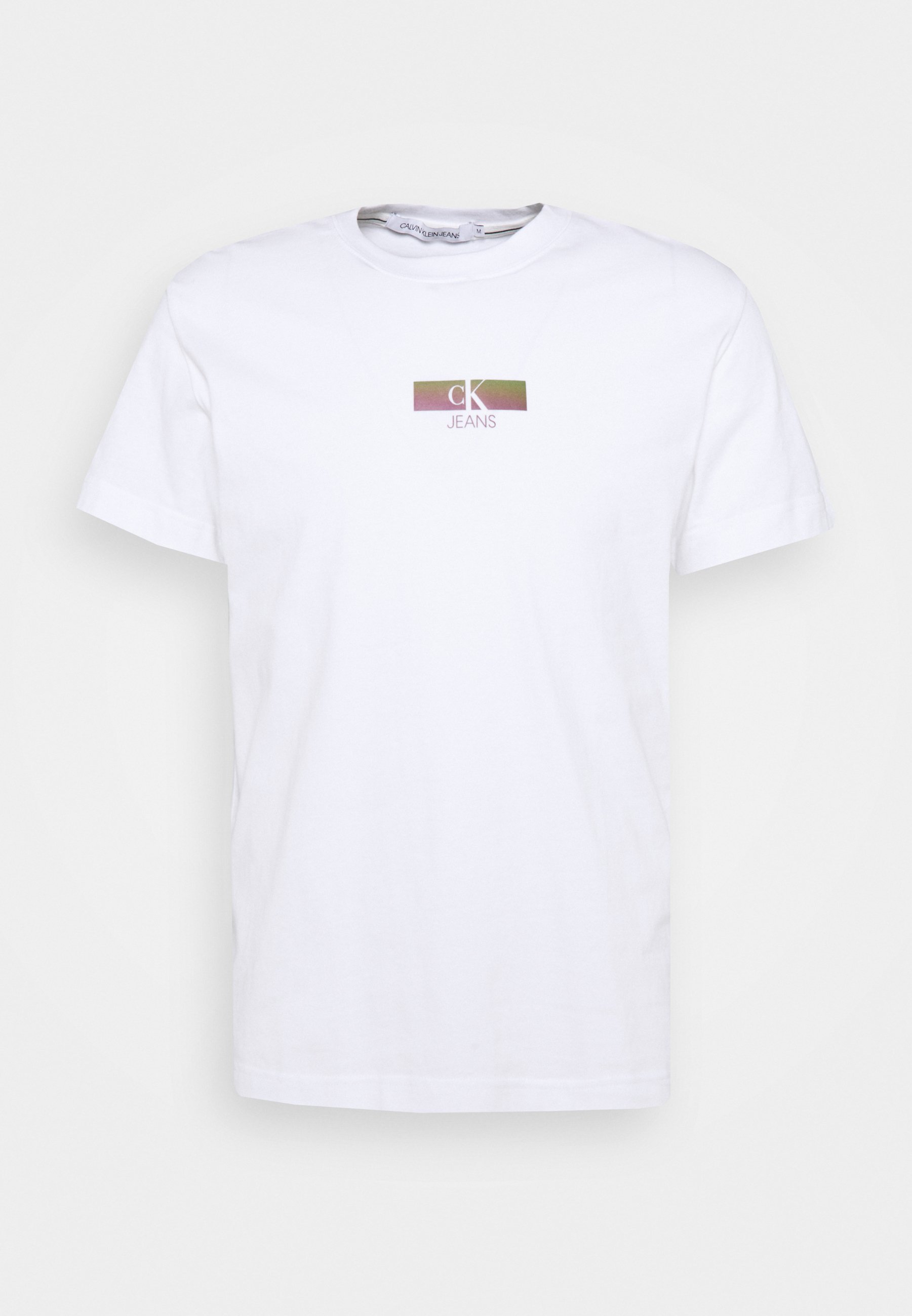 Calvin Klein Jeans Urban Iridescent Graphic Tee Unisex T Shirt Print Bright White Weiss Zalando De