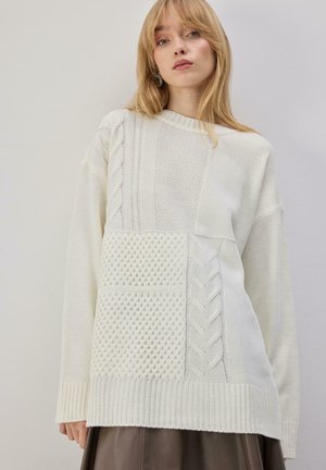 BLOCK PATTERNED  - Striktrøje - ecru