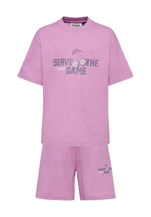 HMLJR SET HS GRAPHIC - Träningsbyxor - smoky grape