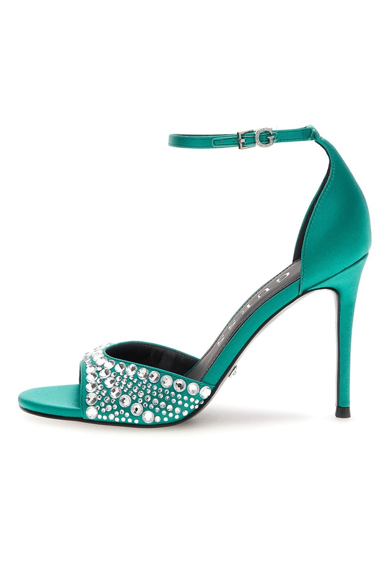 Guess SANDALETTE KABLE SCHMUCKAPPLIKATIONEN - Sandali con tacco - grün