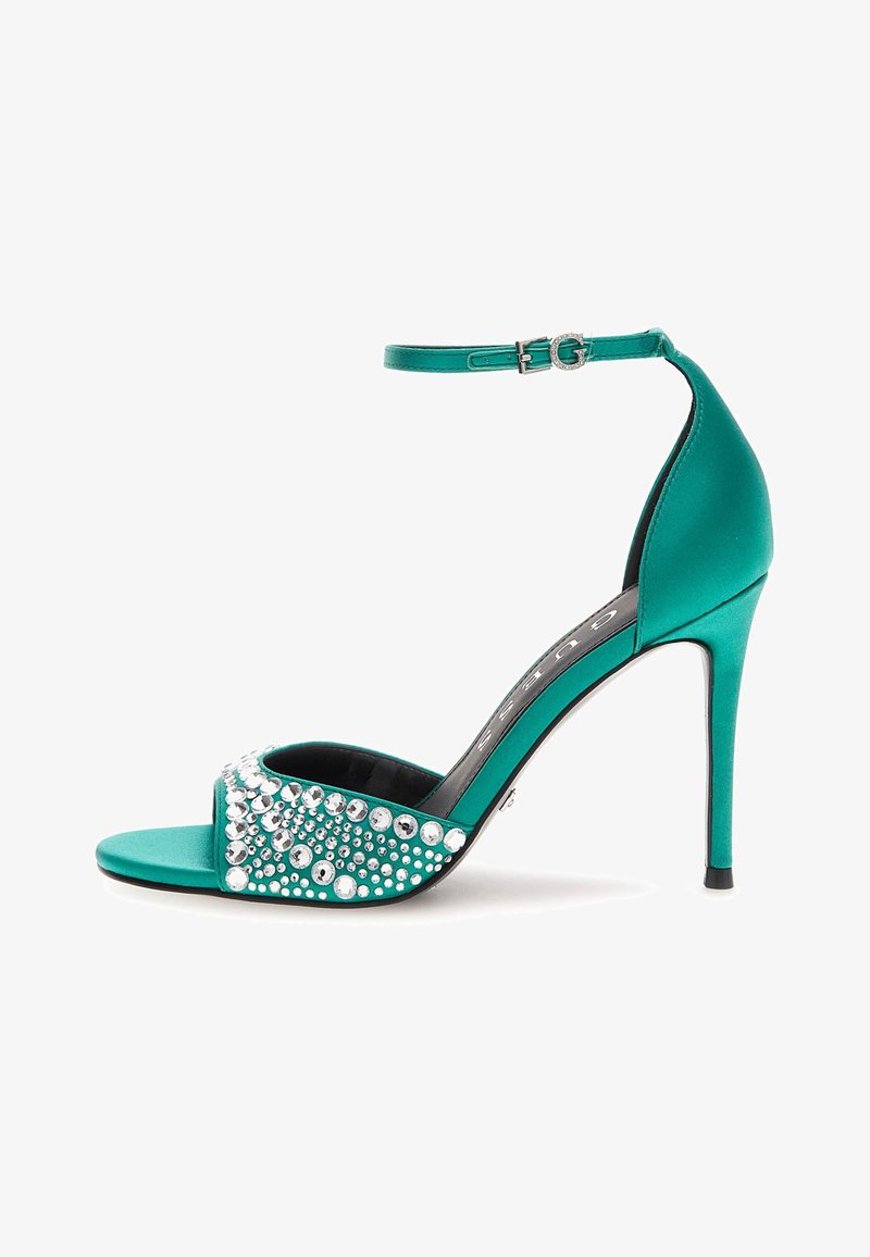 Guess SANDALETTE KABLE SCHMUCKAPPLIKATIONEN - Sandali con tacco - grün