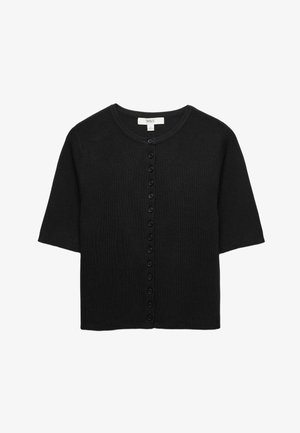 Marks & Spencer, CREW NECK CROPPED CARDIGAN - Gilet - black