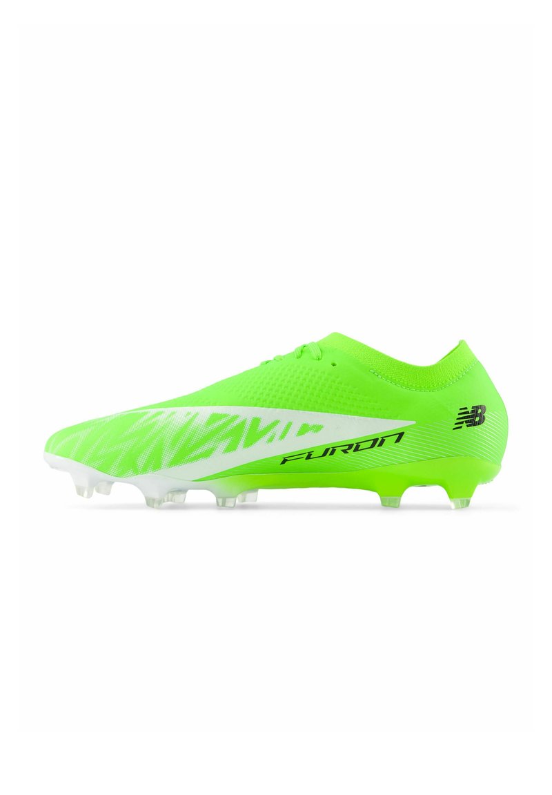 Gheat de fotbal neon verde strălucitor din material tricotat, cu un accent alb și un model texturat, proiectat pentru aderență și performanță.