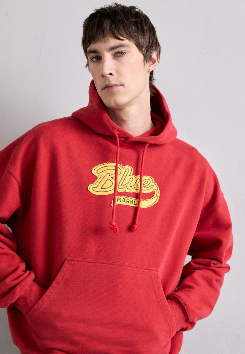 Felpa Con Cappuccio Represent Rossa Vintage Uomo Taglia Media Cotone