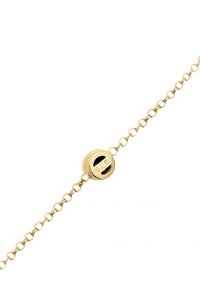 Goldfarbener Kettenarmreif mit runden Gliedern und einem runden Verschluss, der mit "925" graviert ist. Das Design ist einfach und einheitlich.