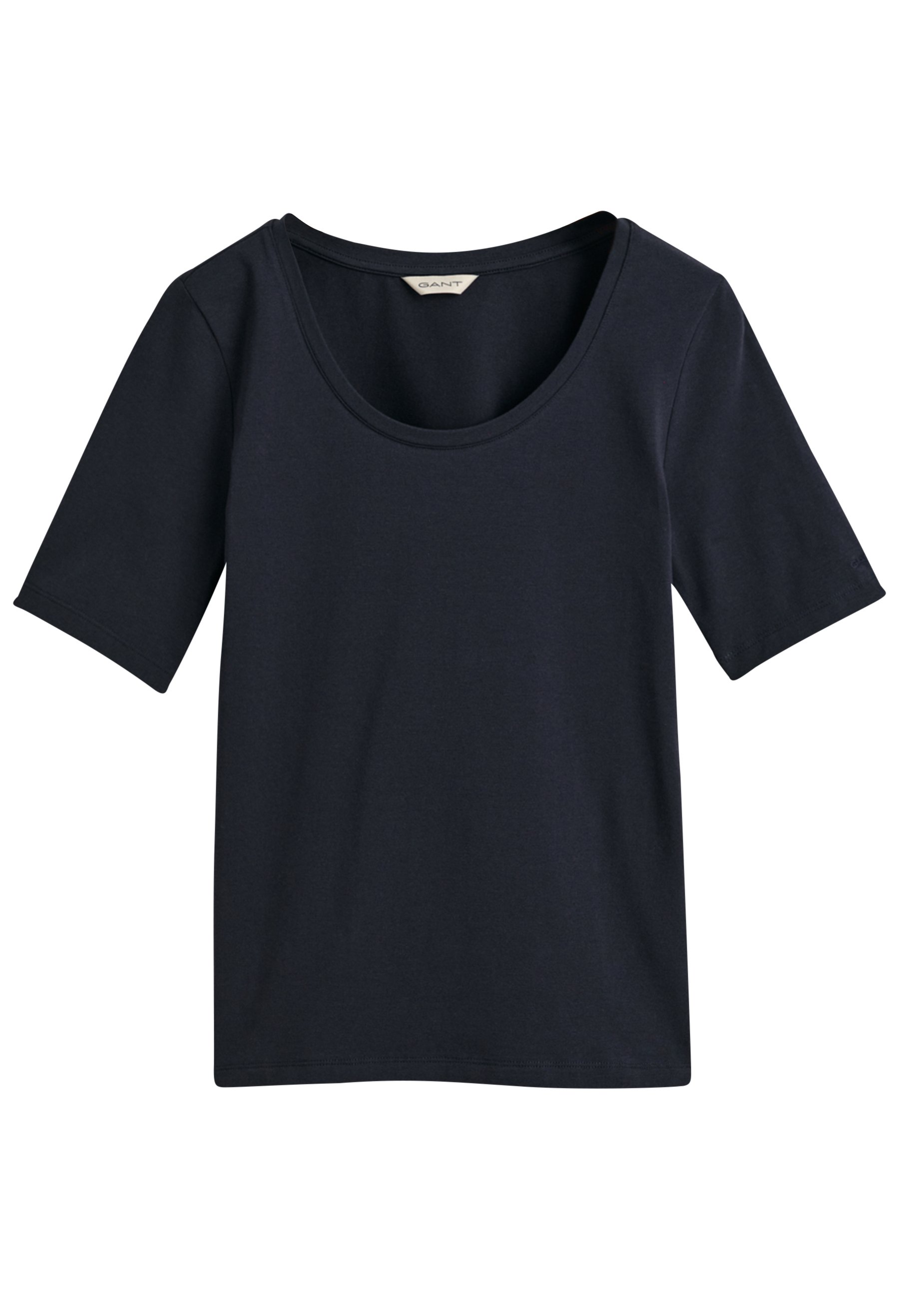 GANT SCOOP NECK - Jednoduché tričko - evening blue