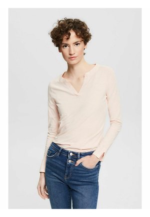 LONGSLEEVE MIT KELCHAUSSCHNITT - Maglietta a manica lunga - nude