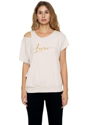 LEONE 1947, T-SHIRT - T-shirt imprimé - beige-cream (solid)