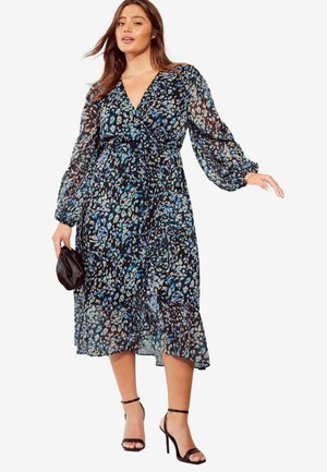 Friends Like These REGULAR FIT - CURVE LONG SLEEVES PRINTED MIDI - Denní šaty - blue