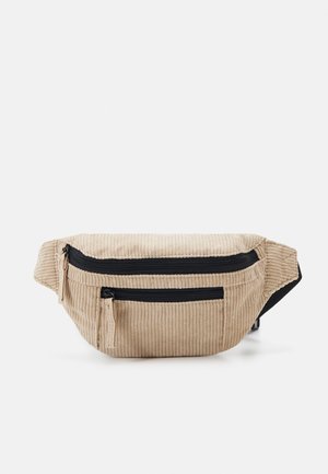 Sac banane CLARA beige en cuir - Bandoulière aztèque - Idée cadeau