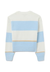 OVS STRIPED CREW NECK - Strickpullover - white/light blue