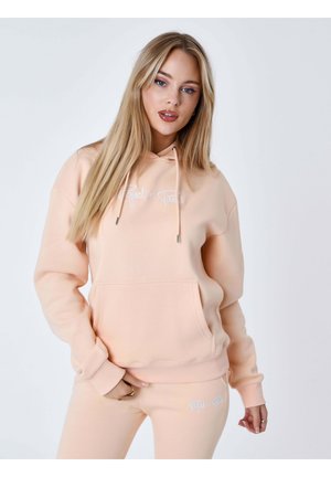 Felpa con cappuccio - orange pastel blanc