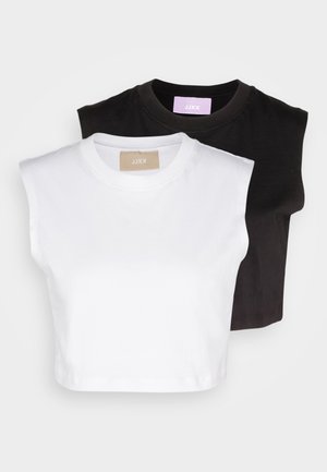 JXALVIRA SLIM CROP EVERY TEE 2 PACK - Débardeur - black/white