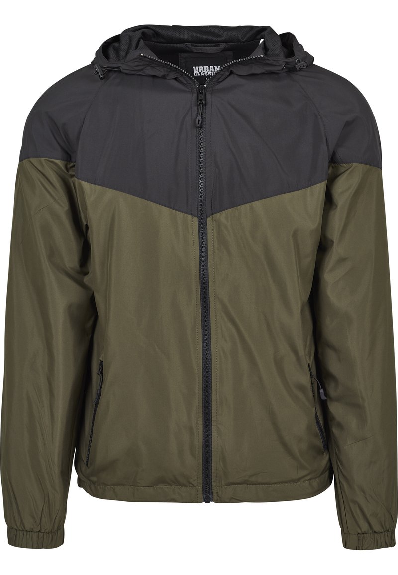 Urban Classics - WINDRUNNER - Mīksta auduma jaka - black/darkolive, Palielināt