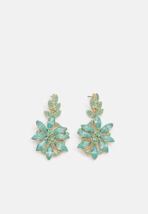 PCTIANA EARRINGS - Orecchini - gold-coloured/green