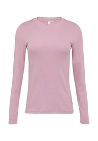 QS SCHMALES MIT DETAIL AM AUSSCHNITT - Longsleeve - altrosa