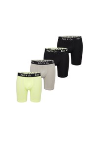Calzoncillos ajustados para hombre en cuatro colores: amarillo neón, negro y gris. Tejido suave con cinturillas elásticas que presentan el logo "Phil & Co.".