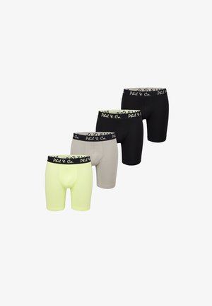 Herre boxer briefs i fire farver: neon gul, sort og grå. Blødt stof med elastiske taljer, der har "Phil & Co." logo.