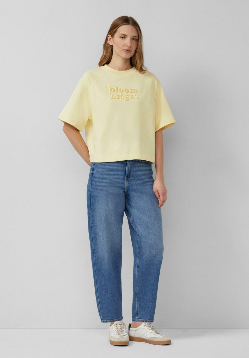 T-shirt Femme S.Olivier Jaune | Taille 46 | Manches Courtes Col V | NEUF Avec Étiquettes