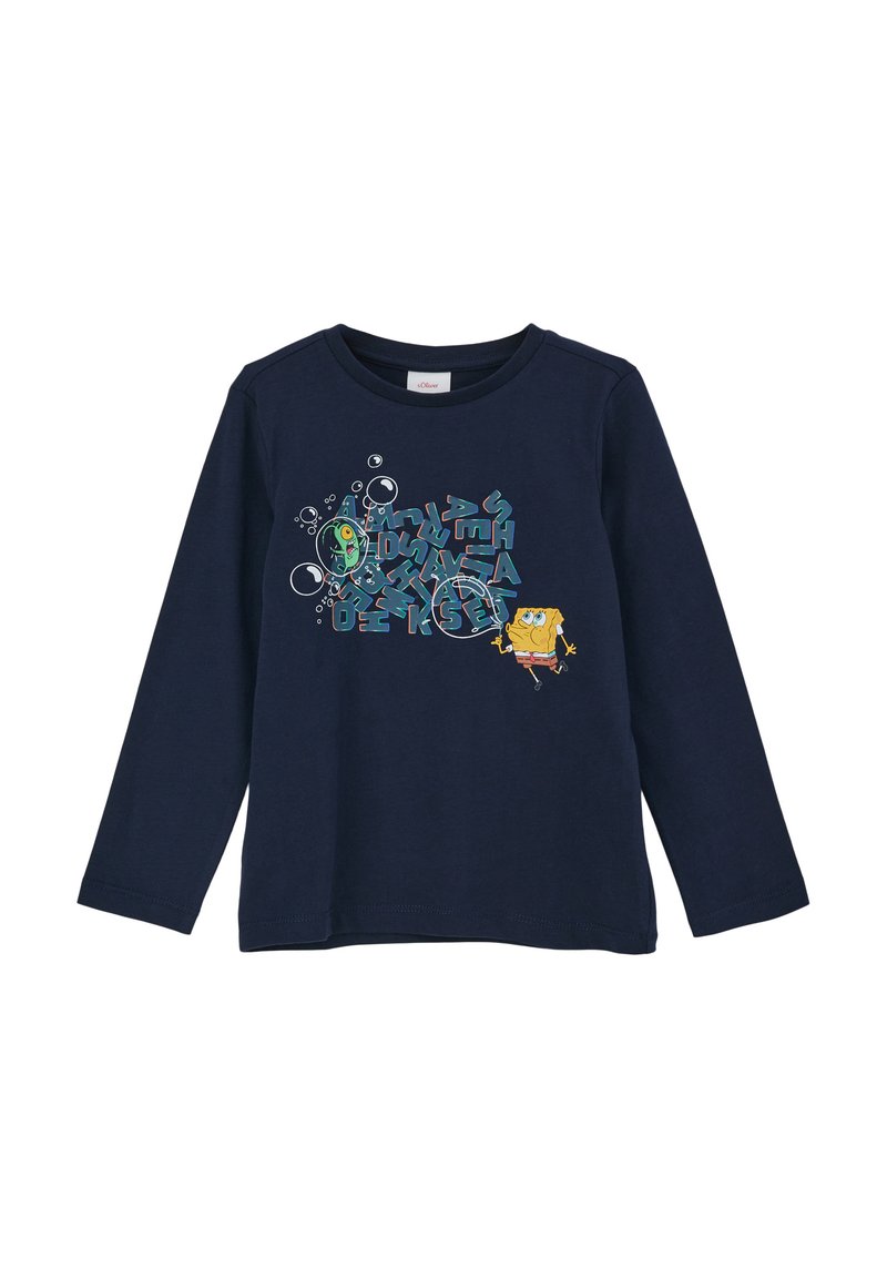 s.Oliver MIT SPONGEBOB SCHWAMMKOPF-MOTIV - Langarmshirt - navy