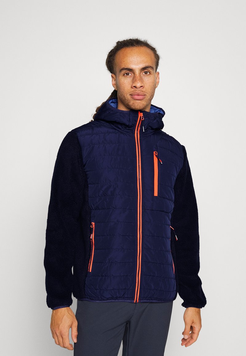 CMP MAN JACKET HYBRID FIX HOOD Fleece jacket black blue/dark blue