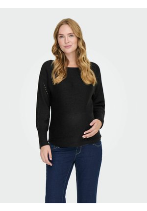 OLMNICOYA BOAT NECK PULLOVER - Pullover - black
