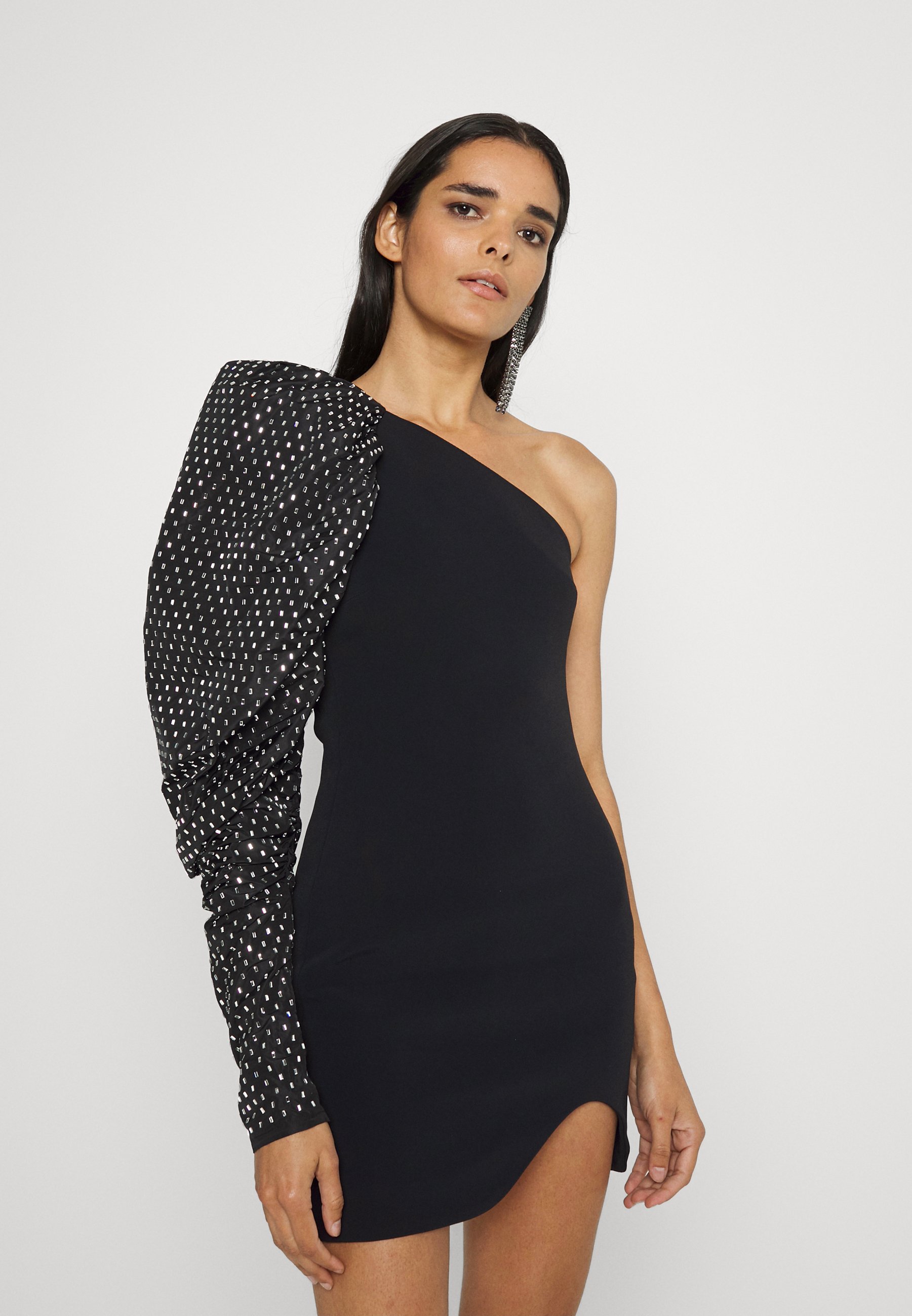 David Koma ONE SHOULDER PUFFED CRYSTAL 
