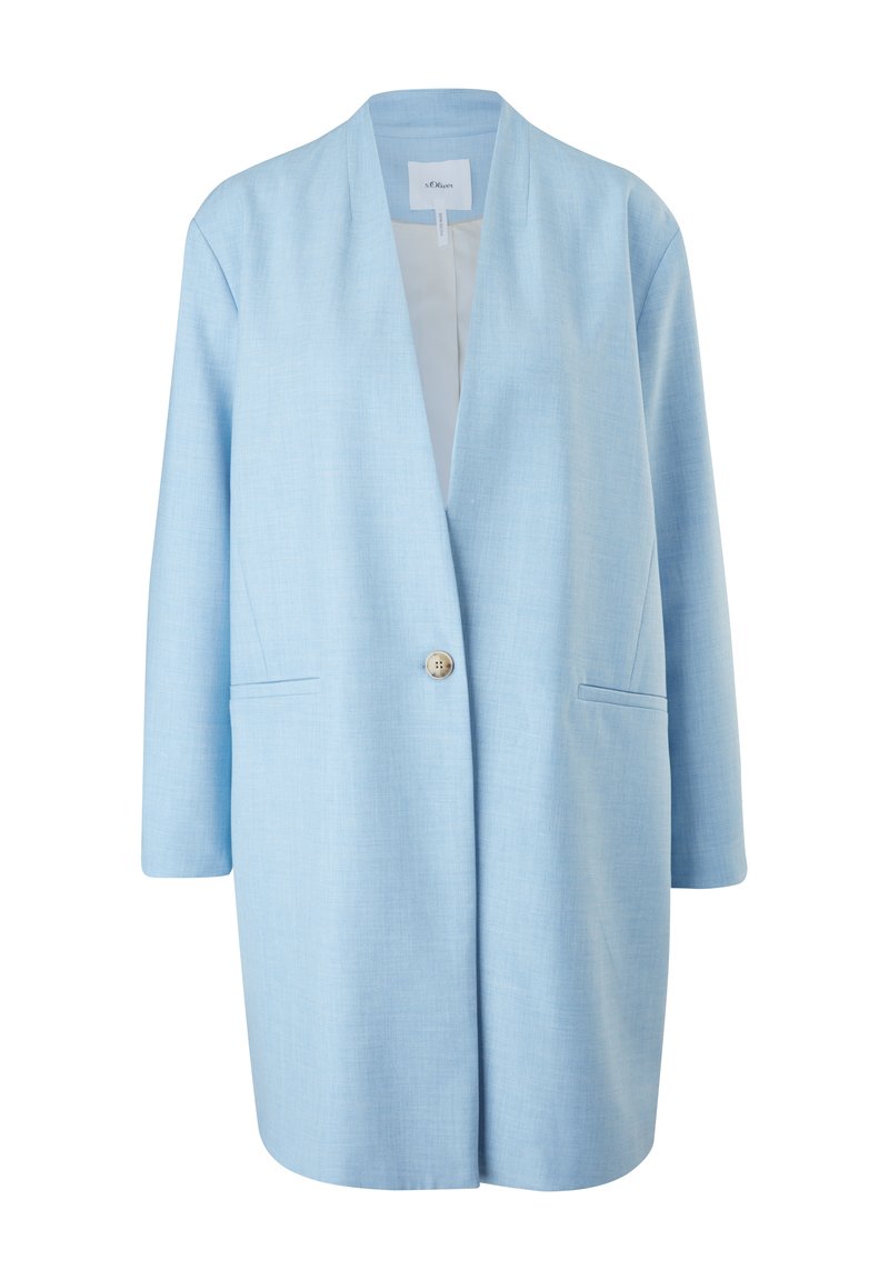 s.Oliver BLACK LABEL Halflange jas lichtblauw gemêleerd