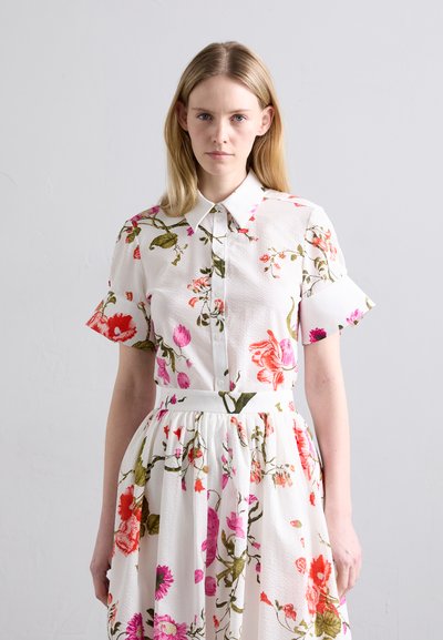 Erdem FLARED CUFF SHORT SLEEVE - Skjortebluser - white