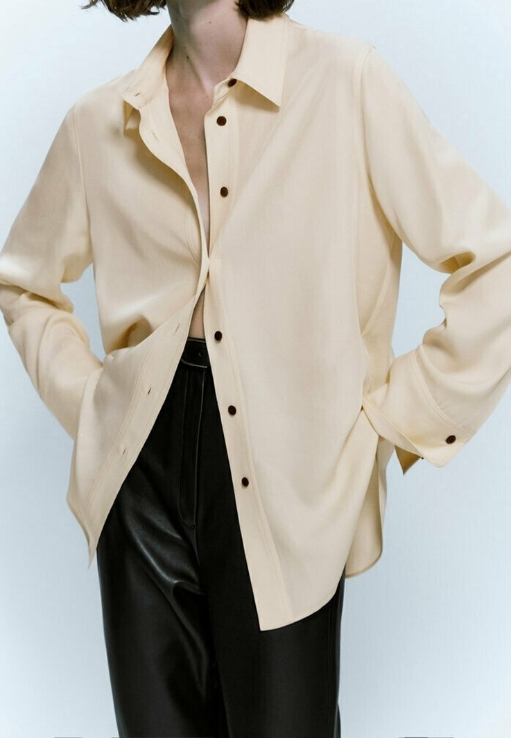 Massimo Dutti Chemisier beige (Seconde main) ZALANDO