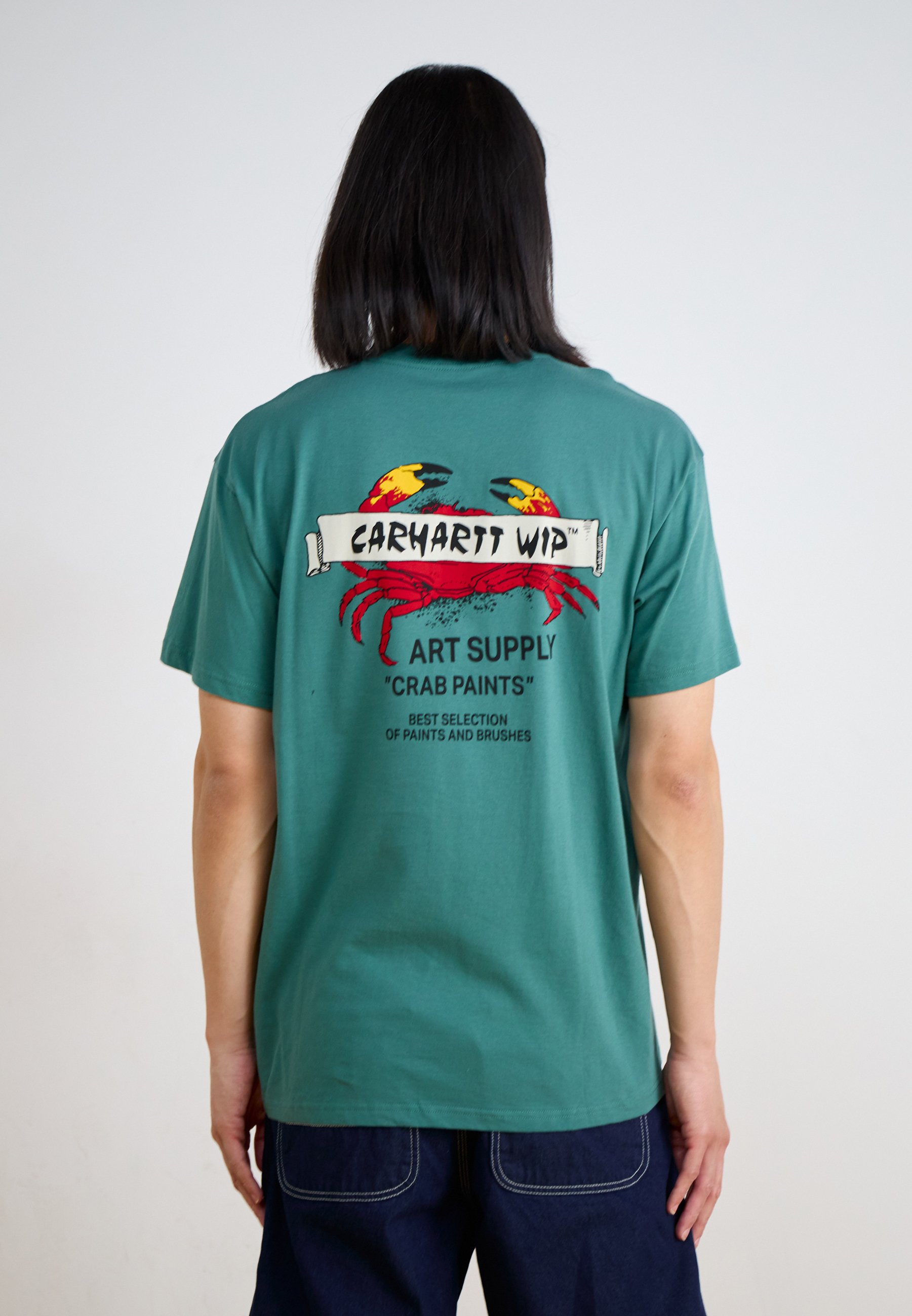 Tシャツ・カットソー CARHARTT WIP 'Crab Paint' T-shirt Green Carhartt WIP Crab Paint T-Shirt in Dark Green | SVD USA