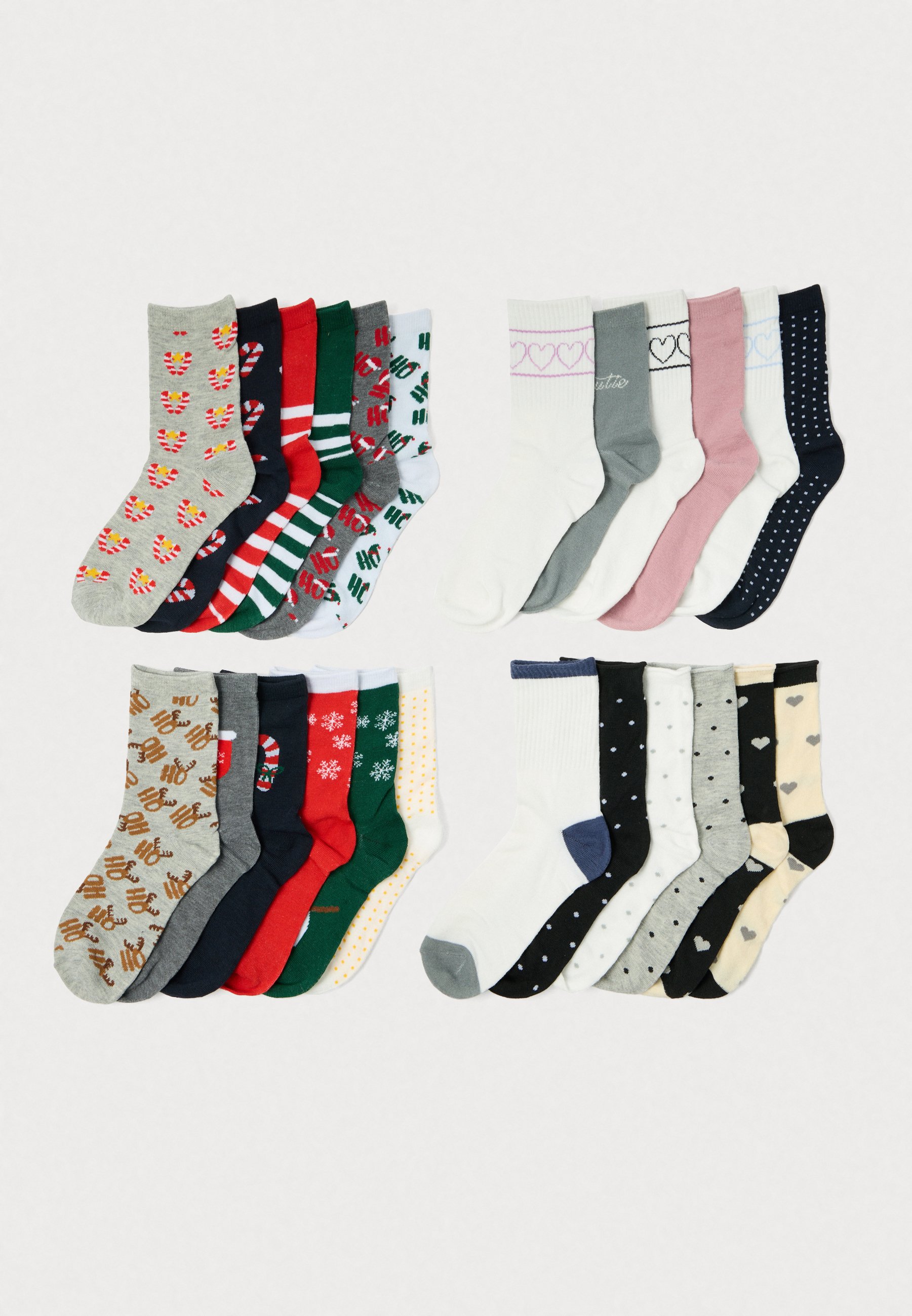 Calendrier De L'Avent De Noël 2024 - Calendrier De L'Avent Des Chaussettes De Noël, Boîte De 12