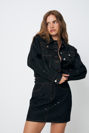 PEARLY JACKET - Denimová bunda - faded black