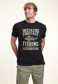 Henry Tiger DUKE SONS FISHING FORECAST - Camiseta estampada - navy blue