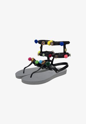 Uzurii MYSTIQUE POMPOM - Sandales tongs - silver