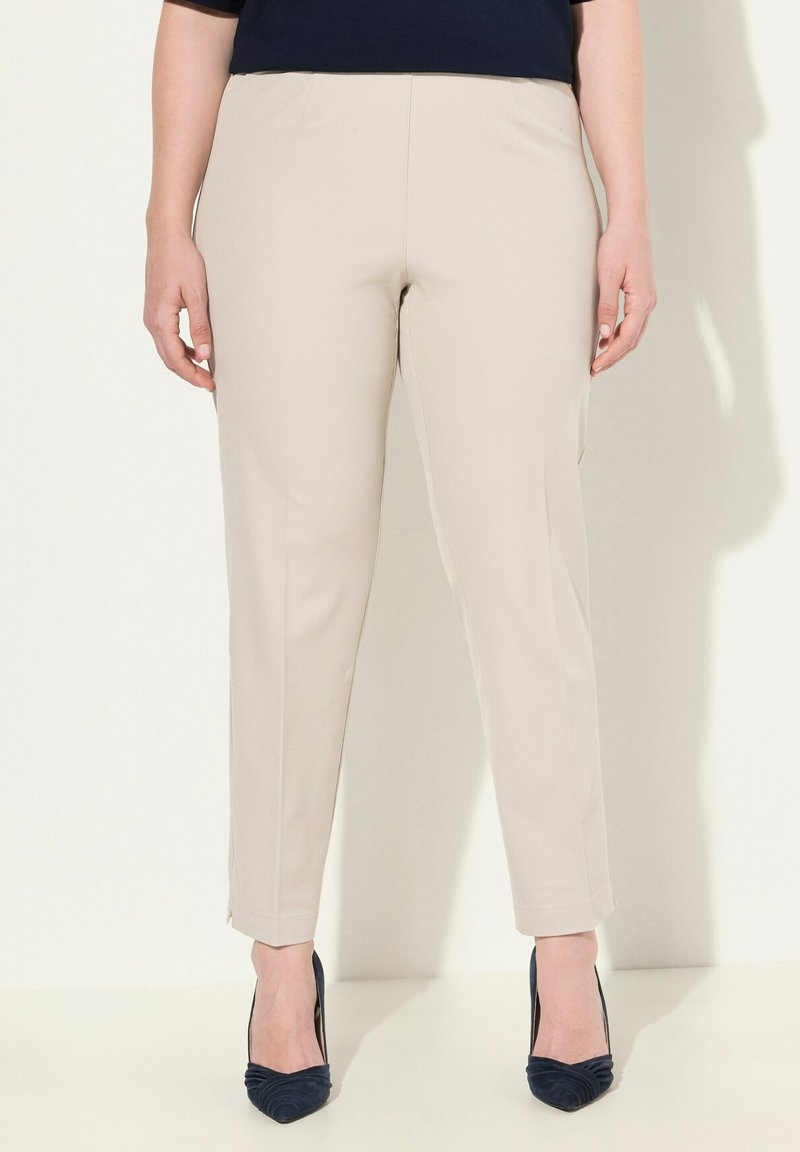 Ulla Popken PIPING DETAIL - Broek - putty