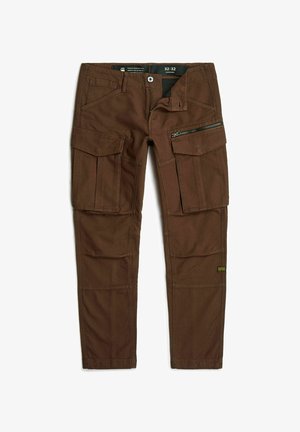 Bruine utilitybroek van duurzame stof met meerdere zakken, riemlussen en ritsdetails. Voorzien van een rechte pijpdesign.