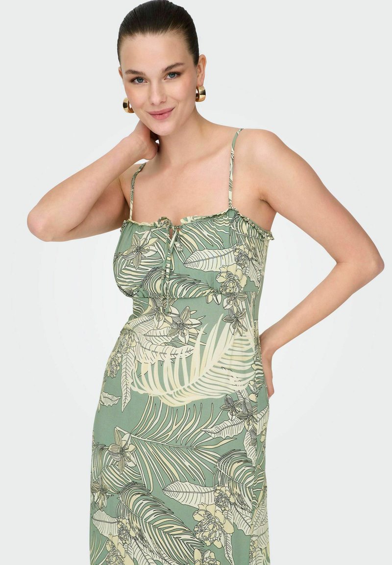 ONLY ONLNELLY LIFE ALEXA MIDI DRESS NOOS WVN - Day dress - hedge green/green  - Zalando