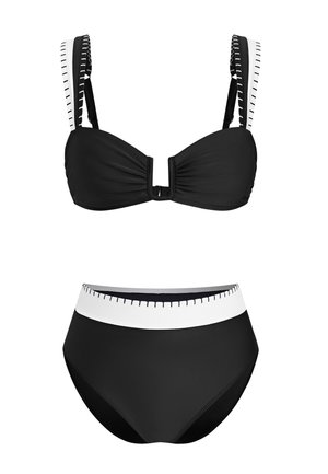 HIGH-WAISTED SWEETHEART RUCHED SET - Bikini - black
