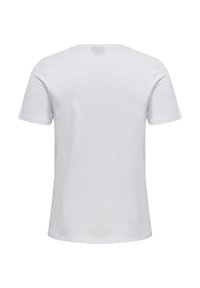 Vit bomulls t-shirt med korta ärmar, rund halsringning och en slät textur. Inga synliga mönster eller detaljer på baksidan.