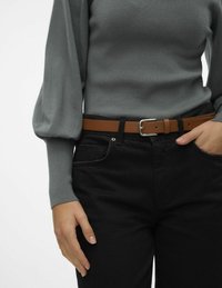 Vero Moda VMHOLLYKARISPUFF HIGHNK GA BOO - Strickpullover - balsam green