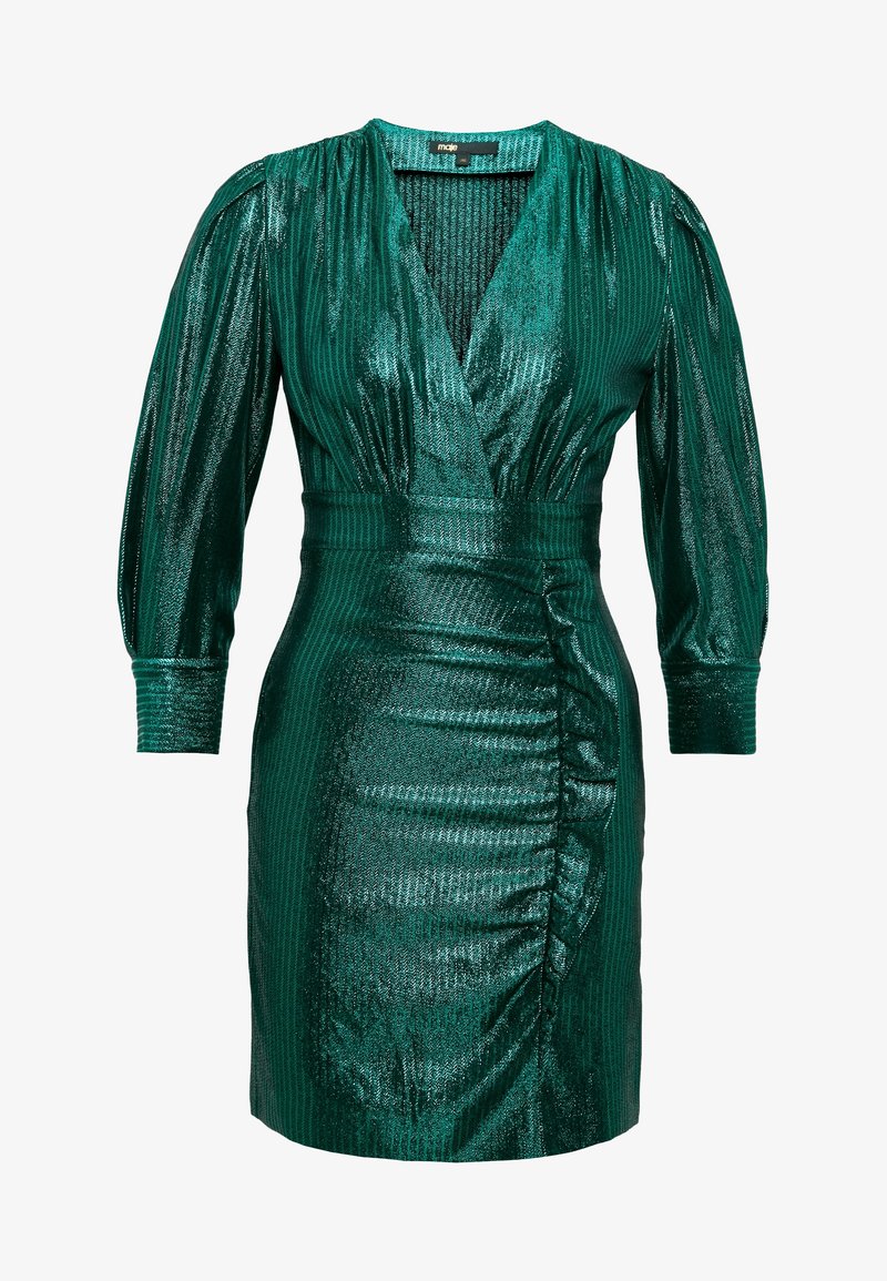 maje green metallic dress Metallic fiber dress with ruffles Green For Women