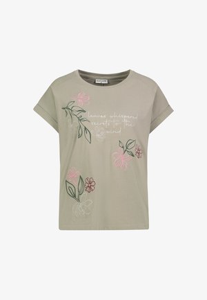 Eight 2 Nine, EIGHT 2 NINE SHIRT MIT GESTICKTEN BLUMEN - T-Shirt print - green