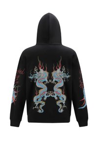 Ed Hardy DOUBLE BATTLE DRAG THRU  - Felpa con zip - black