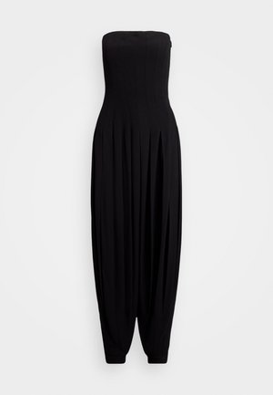 PLEATED CREPE SLEEVELESS JUMPSUIT - Salopetă - black