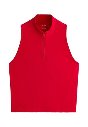 OYSHO, SLEEVELESS HALF-ZIP - Débardeur - red