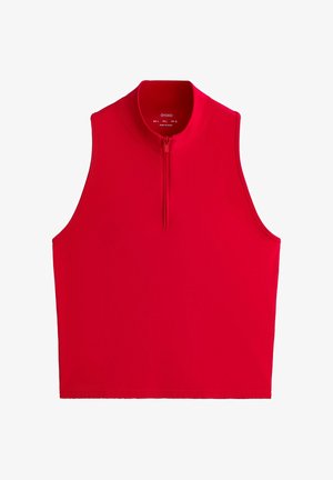 OYSHO, SLEEVELESS HALF-ZIP - Débardeur - red
