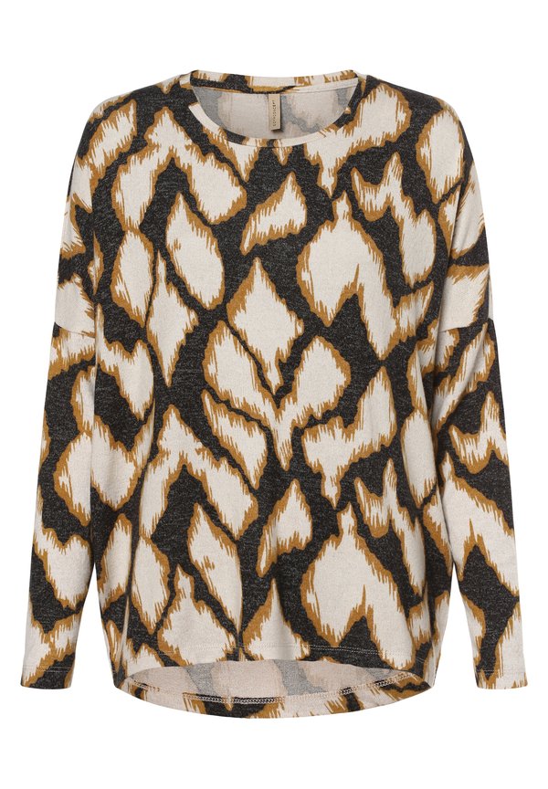 LANGARM - Strickpullover - beige anthrazit