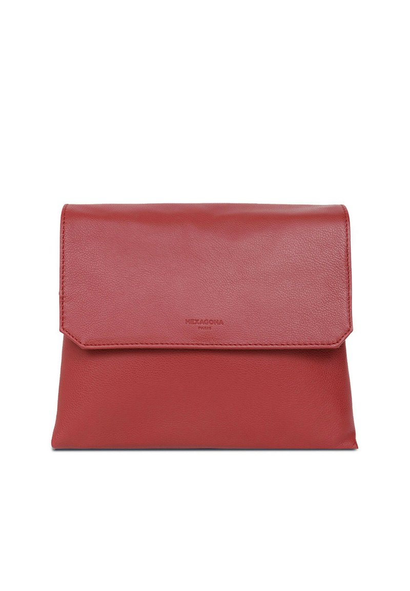 Sac Bandoulière En Cuir Rouge Hexagona - Format Hexagone, Très Bon état, Occasion